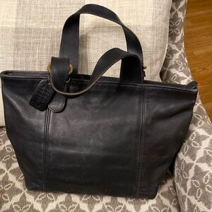 Vintage black leather Coach handbag